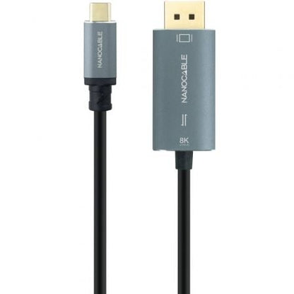 Cable conversor nanocable 10.15.5022/ usb tipo-c macho - displayport macho/ 2m/ negro