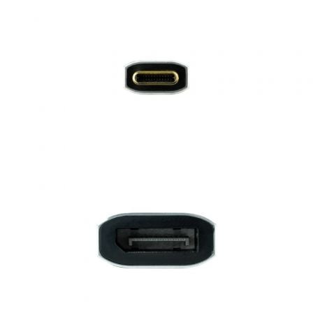 Conversor nanocable 10.16.4104-g/ usb tipo-c macho - displayport hembra/ 15cm/ gris
