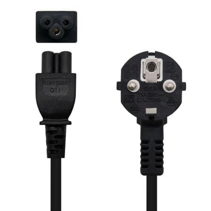 Cable alimentación trébol nanocable 10.22.0302/ schuko macho - c5 hembra/ 1.5m/ negro
