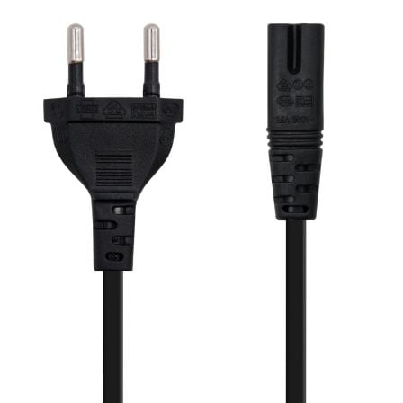 Cable alimentación forma 8 nanocable 10.22.0402/ cee7/16 macho - c7 hembra/ 1.5m/ negro