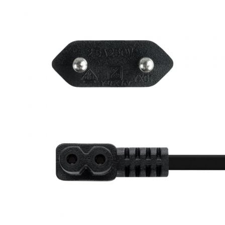 Cable alimentación acodado nanocable 10.22.0503/ cee7/16 macho - c7 hembra/ 3m/ negro