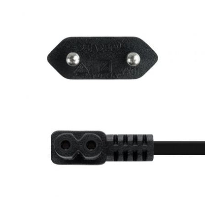 Cable alimentación acodado nanocable 10.22.0503/ cee7/16 macho - c7 hembra/ 3m/ negro