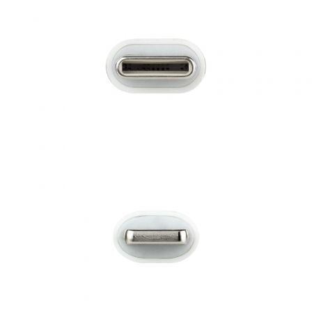 Cable usb 2.0 tipo-c lightning nanocable 10.10.0600/ usb tipo-c macho - lightning macho/ 50cm/ blanco