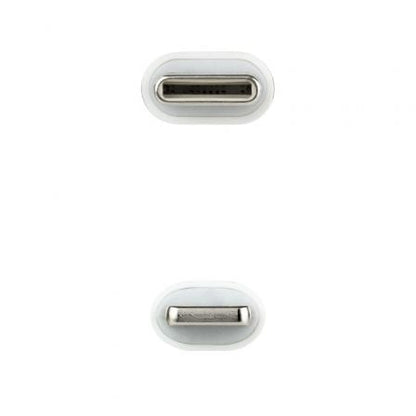 Cable usb 2.0 tipo-c lightning nanocable 10.10.0600/ usb tipo-c macho - lightning macho/ 50cm/ blanco
