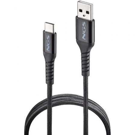 Cable usb 2.0 ngs knot-ac/ usb macho - usb tipo-c macho/ 480mbps/ 1m/ negro