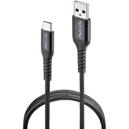 Cable usb 2.0 ngs knot-ac/ usb macho - usb tipo-c macho/ 480mbps/ 1m/ negro