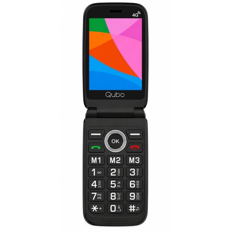 Teléfono Móvil Qubo X-D340CB 4G para Personas Mayores/ Negro