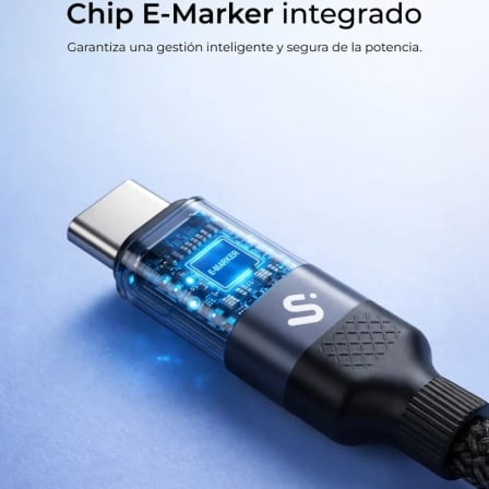 Cable usb 2.0 tipo-c subblim powermag led/ usb tipo-c macho - usb tipo-c macho/ hasta 100w/ 480mbps/ 2m/ negro