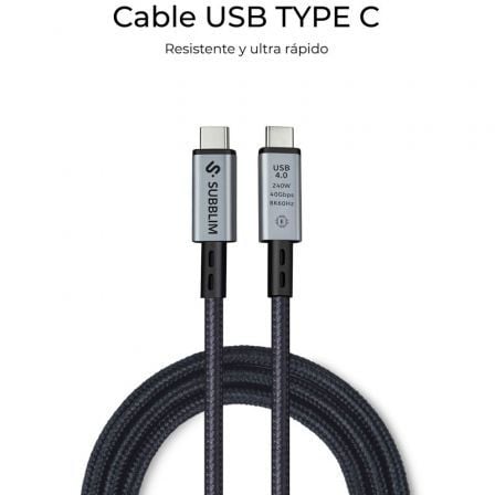 Cable usb 4.0 tipo-c subblim cable high/ usb tipo-c macho - usb tipo-c macho/ hasta 240w/ 40gbps 1.5m/ negro