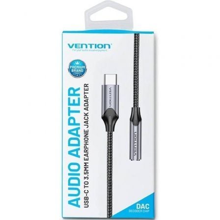 Adaptador audio vention bgmha/ jack 3.5 hembra - usb tipo-c macho/ 10cm/ gris