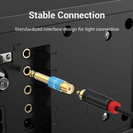 Adaptador jack vention vdd-c03/ rca hembra - jack 6.5 macho/ azul