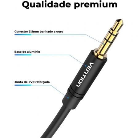 Cable estéreo vention bakbf/ jack 3.5 macho - jack 3.5 macho/ 1m/ negro