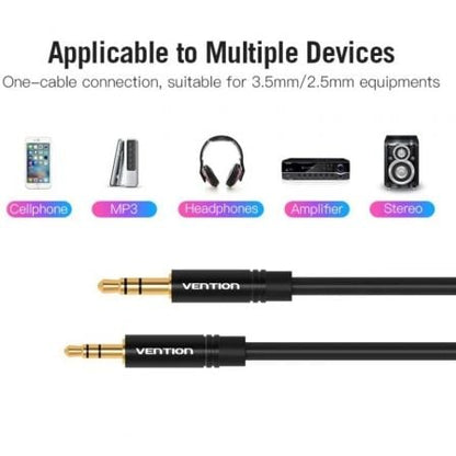Cable estéreo vention balbg/ jack 3.5 macho - jack 2.5 hembra/ 1.5m/ negro