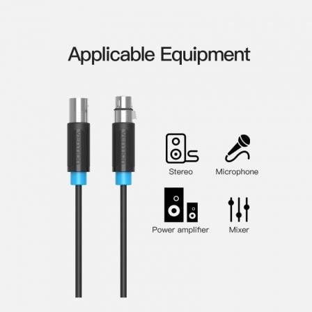Cable estéreo vention bbfbh/ xlr macho - xlr hembra/ 2m/ negro