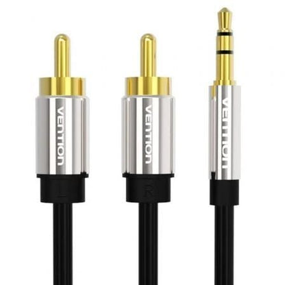 Cable estéreo vention bcfbg/ jack 3.5 macho - 2x rca macho/ 1.5m/ negro