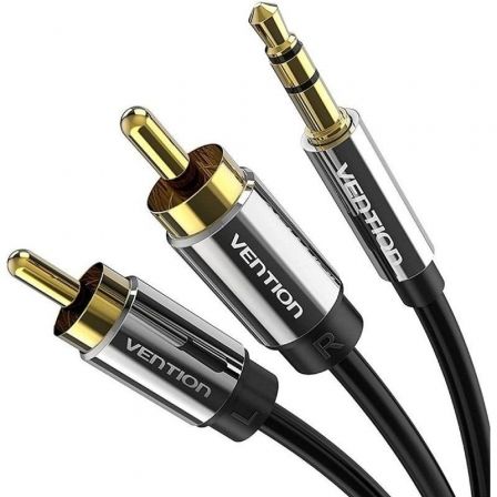 Cable estéreo vention bcfbj/ jack 3.5 macho - 2x rca macho/ 5m/ negro