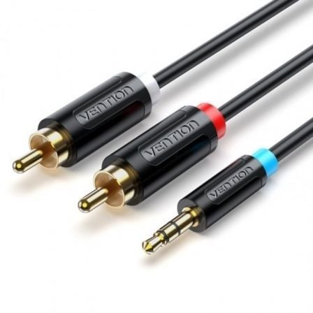 Cable estéreo vention bclbg/ jack 3.5 macho - 2x rca macho/ 1.5m/ negro