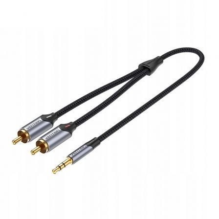 Cable estéreo vention bcnbj/ jack 3.5 macho - 2x rca macho/ 5m/ gris