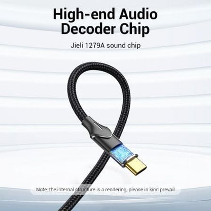Cable conversor vention bguhg/ 2x rca macho - usb tipo-c macho/ 1.5m/ gris
