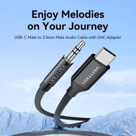 Cable conversor audio vention bifbf/ usb tipo-c macho - jack 3.5 macho/ 1m/ gris