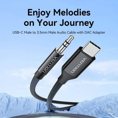Cable conversor audio vention bifbg/ usb tipo-c macho - jack 3.5 macho/ 1.5m/ gris