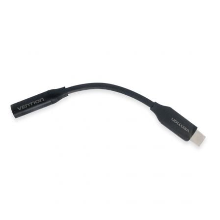 Conversor vention bihba/ jack 3.5 hembra - usb tipo-c macho/ 10cm/ negro