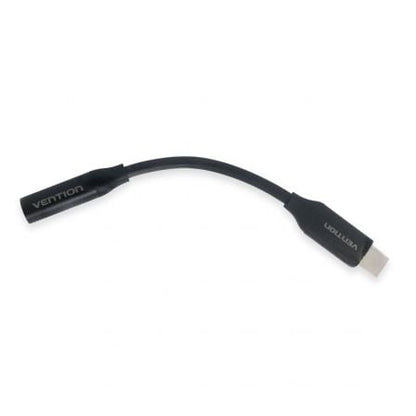 Conversor vention bihba/ jack 3.5 hembra - usb tipo-c macho/ 10cm/ negro