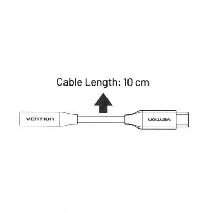 Conversor vention bihba/ jack 3.5 hembra - usb tipo-c macho/ 10cm/ negro