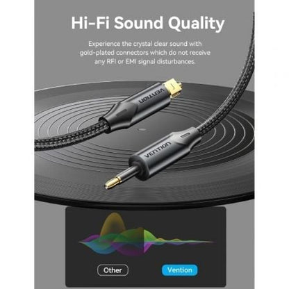 Cable de audio de fibra óptica vention bkcbh/ 2m/ negro