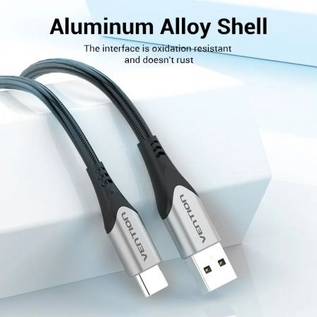Cable usb 2.0 tipo-c vention codhi/ usb tipo-c macho - usb macho/ 480mbps/ 3m/ gris