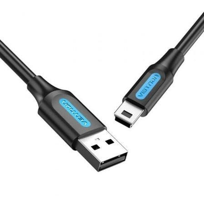 Cable usb 2.0 vention combd/ usb macho - miniusb macho/ 480mbps/ 50cm/ negro