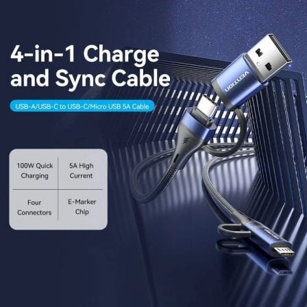 Cable usb 2.0 tipo-c vention ctllf/ usb tipo-c macho - usb macho/ microusb macho - usb tipo-c macho/ hasta 100w/ 480mbps/ 1m/