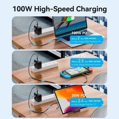 Cable usb 2.0 tipo-c vention ctllf/ usb tipo-c macho - usb macho/ microusb macho - usb tipo-c macho/ hasta 100w/ 480mbps/ 1m/