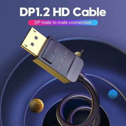 Cable displayport 1.2 4k vention hacbi/ displayport macho - displayport macho/ 3m/ negro