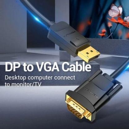 Cable conversor vention hblbg/ displayport macho - vga macho/ 1.5m/ negro