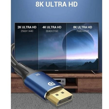 Cable displayport 1.4 8k vention hcelf/ displayport macho - displayport macho/ 3m/ azul