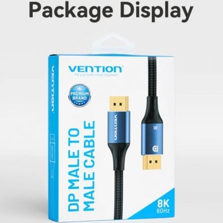 Cable displayport 1.4 8k vention hcelj/ displayport macho - displayport macho/ 5m/ azul