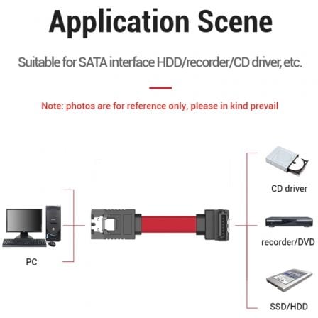 Cable sata vention kddrd/ sata hembra - sata hembra/ 50cm/ rojo