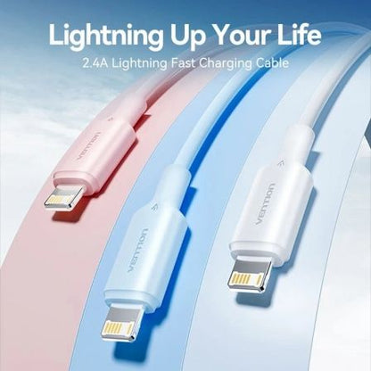 Cable usb 2.0 lightning vention lambf/ usb macho - lightning macho/ 480mbps/ 1m/ negro