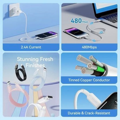 Cable usb 2.0 lightning vention lambf/ usb macho - lightning macho/ 480mbps/ 1m/ negro