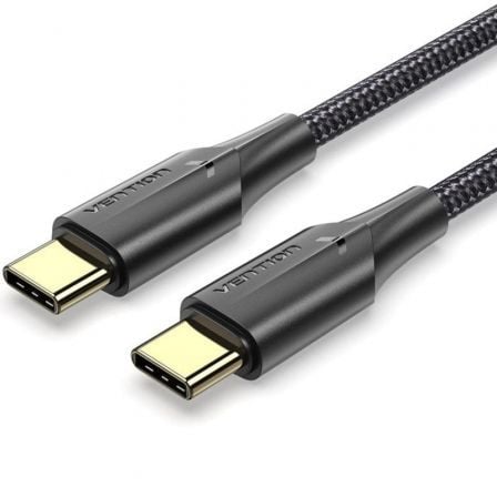 Cable usb 2.0 tipo-c 3a vention taubf/ usb tipo-c macho - usb tipo-c macho/ hasta 60w/ 480mbps/ 1m/ negro