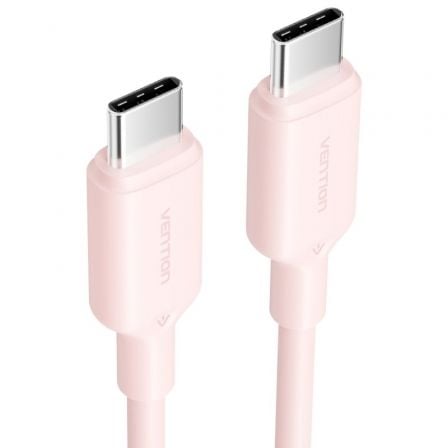 Cable usb 2.0 tipo-c 3a vention trcph/ usb tipo-c macho - usb tipo-c macho/ hasta 60w/ 480mbps/ 2m/ rosa