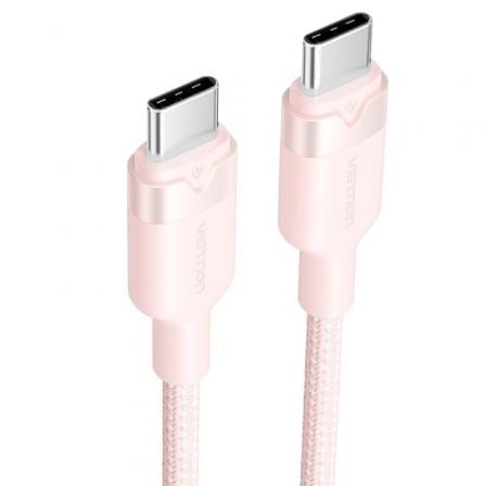 Cable usb 2.0 tipo-c 3a vention trdpf/ usb tipo-c macho - usb tipo-c macho/ hasta 60w/ 480mbps/ 1m/ rosa