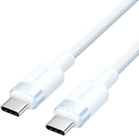 Cable usb 2.0 tipo-c 3a vention trdsh/ usb tipo-c macho - usb tipo-c macho/ hasta 60w/ 480mbps/ 2m/ azul