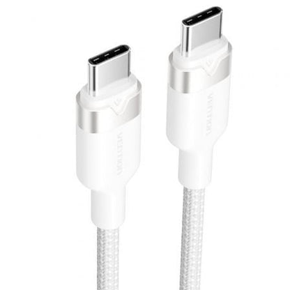 Cable usb 2.0 tipo-c 3a vention trdwh/ usb tipo-c macho - usb tipo-c macho/ hasta 60w/ 480mbps/ 2m/ blanco