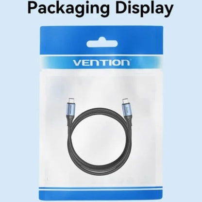 Cable usb 2.0 tipo-c 5a vention trebd/ usb tipo-c macho - usb tipo-c macho/ hasta 240w/ 480mbps/ 50cm/ azul y negro