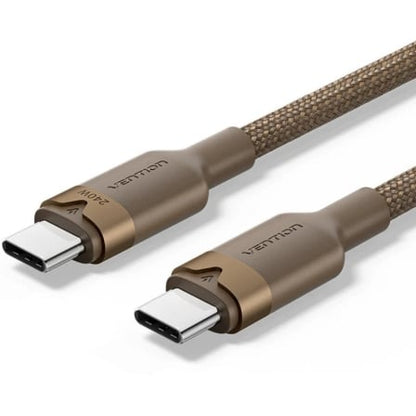 Cable usb 2.0 tipo-c 5a vention trijh/ usb tipo-c macho - usb tipo-c macho/ hasta 240w/ 480mbps/ 2m/ dorado