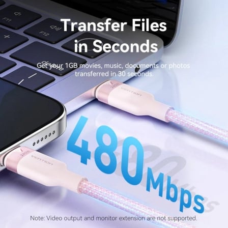 Cable usb 2.0 tipo-c 5a vention trish/ usb tipo-c macho - usb tipo-c macho/ hasta 240w/ 480mbps/ 2m/ azul
