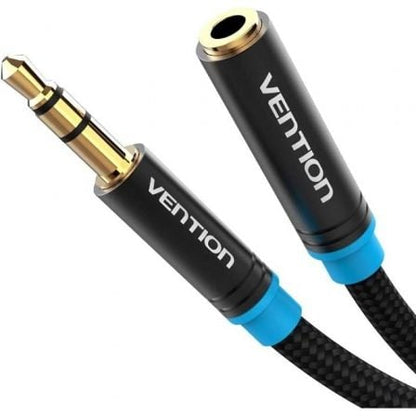 Cable estéreo vention vab-b06-b150-m/ jack 3.5 macho - jack 3.5 hembra/ 1.5m/ negro