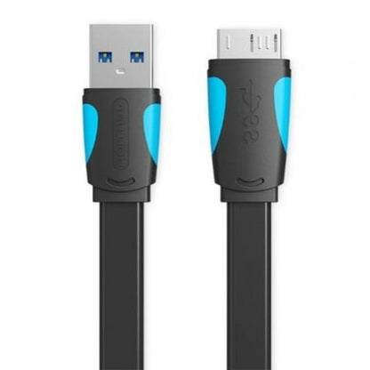 Cable usb 3.0 vention vas-a12-b100/ microusb macho - usb macho/ hasta 10w/ 5gbps/ 1m/ azul y negro